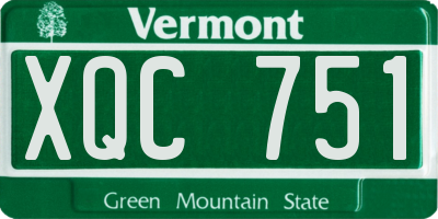 VT license plate XQC751
