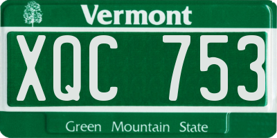 VT license plate XQC753