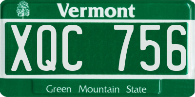 VT license plate XQC756