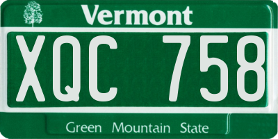 VT license plate XQC758
