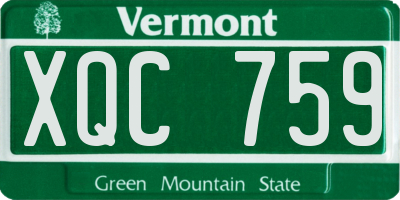 VT license plate XQC759