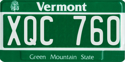 VT license plate XQC760