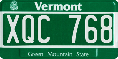 VT license plate XQC768