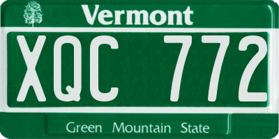 VT license plate XQC772