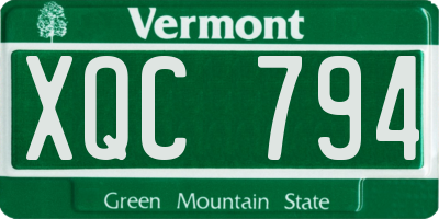 VT license plate XQC794