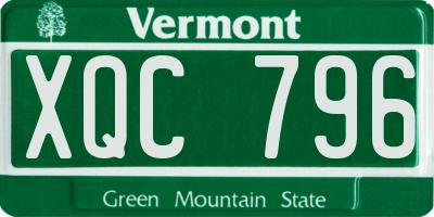 VT license plate XQC796