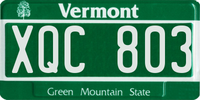 VT license plate XQC803