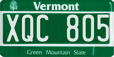 VT license plate XQC805