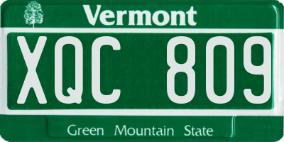 VT license plate XQC809