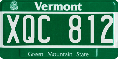 VT license plate XQC812