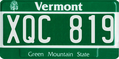 VT license plate XQC819