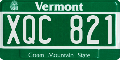 VT license plate XQC821