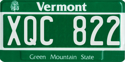 VT license plate XQC822