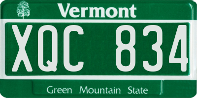 VT license plate XQC834