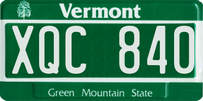 VT license plate XQC840