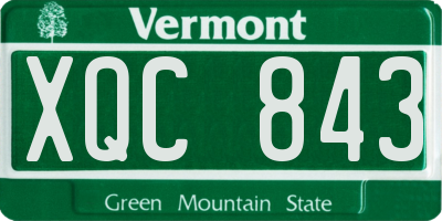 VT license plate XQC843