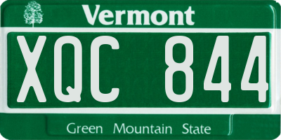 VT license plate XQC844