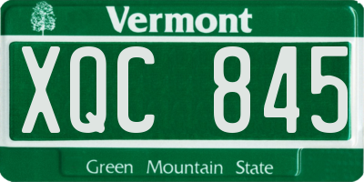 VT license plate XQC845