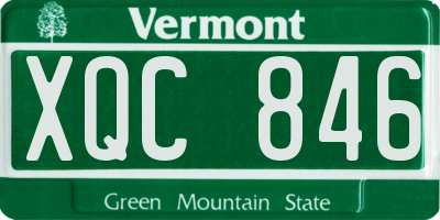 VT license plate XQC846