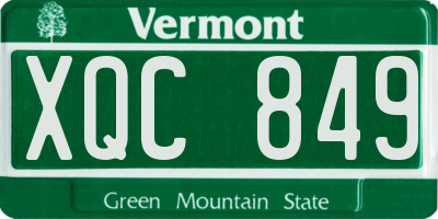 VT license plate XQC849