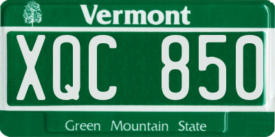 VT license plate XQC850