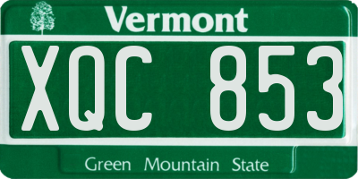 VT license plate XQC853