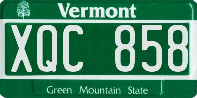 VT license plate XQC858