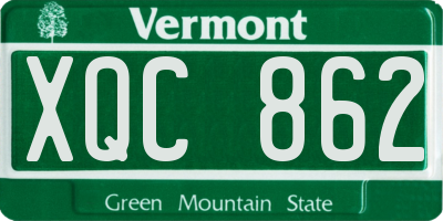VT license plate XQC862