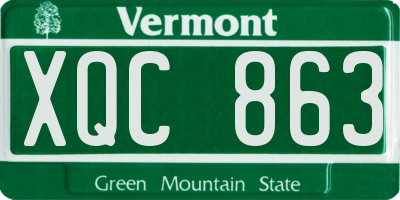 VT license plate XQC863