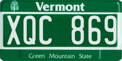 VT license plate XQC869