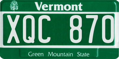 VT license plate XQC870