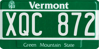 VT license plate XQC872