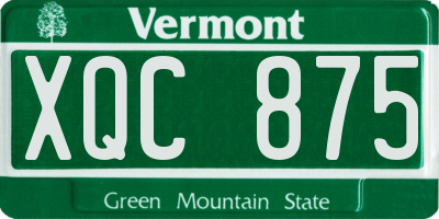 VT license plate XQC875