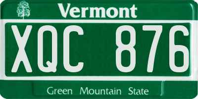 VT license plate XQC876