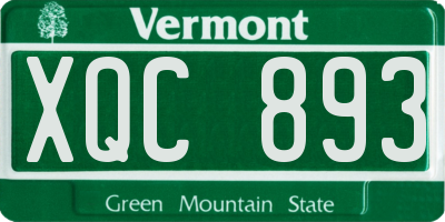 VT license plate XQC893