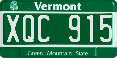 VT license plate XQC915