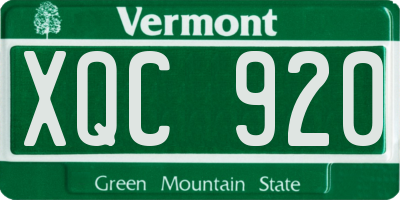 VT license plate XQC920