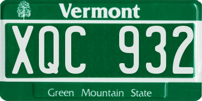 VT license plate XQC932