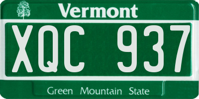 VT license plate XQC937