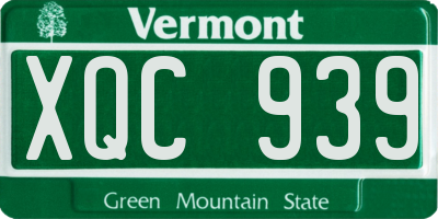VT license plate XQC939