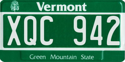 VT license plate XQC942