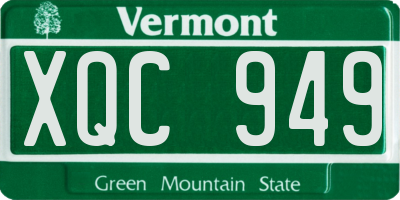 VT license plate XQC949