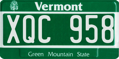 VT license plate XQC958