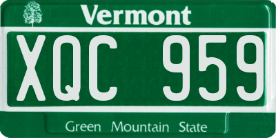 VT license plate XQC959