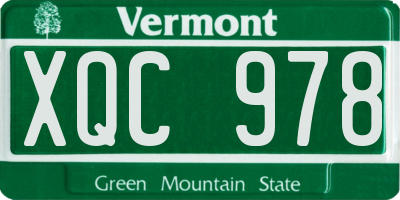 VT license plate XQC978
