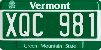 VT license plate XQC981