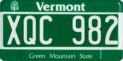 VT license plate XQC982
