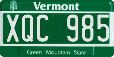 VT license plate XQC985