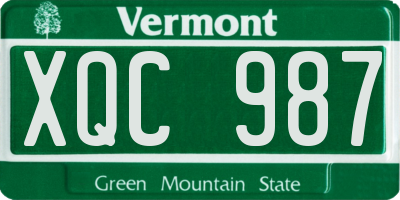 VT license plate XQC987