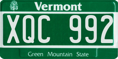 VT license plate XQC992
